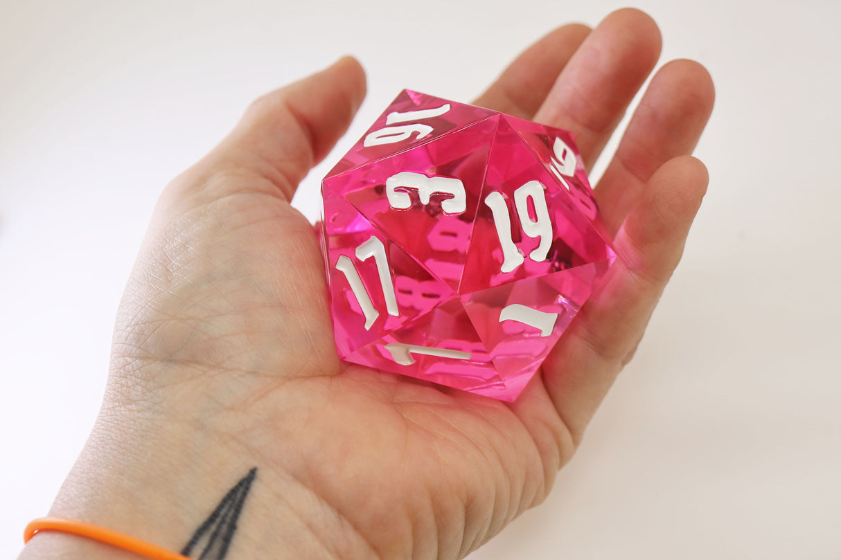 55mm Titan D20 - Sharp Edge Princess Plastic Dice Foam Brain Games