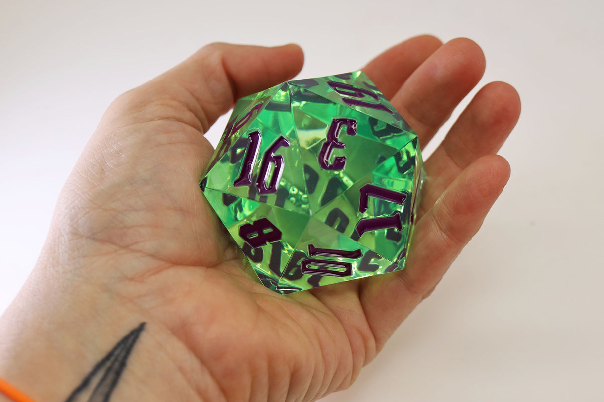 55mm Titan D20 - Sharp Edge Royal Scepter Plastic Dice Foam Brain Games