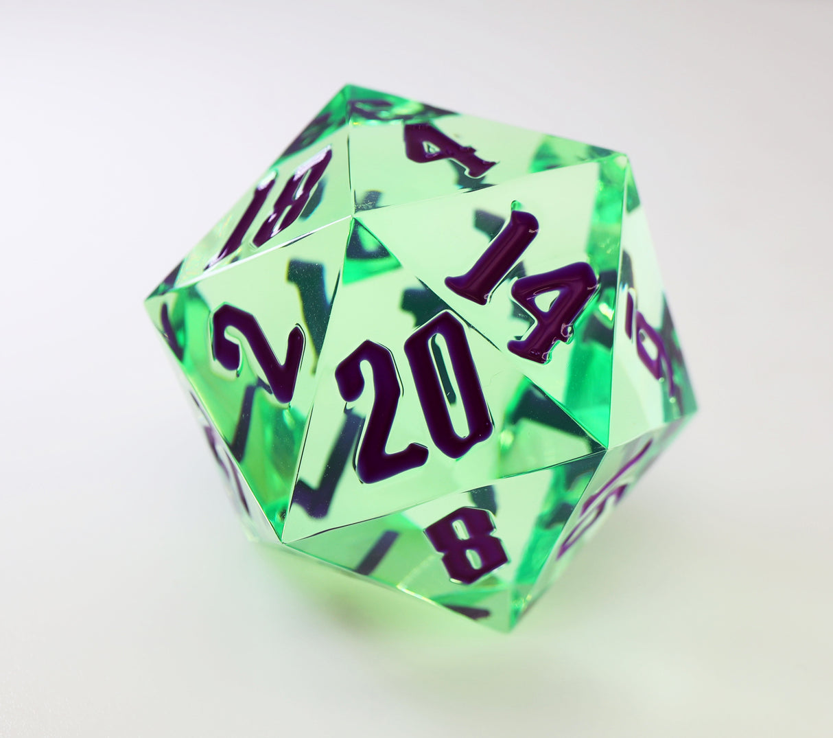 55mm Titan D20 - Sharp Edge Royal Scepter Plastic Dice Foam Brain Games