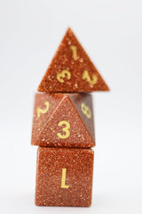 Red Goldstone - Gemstone Engraved with Gold Stone Dice Foam Brain Games