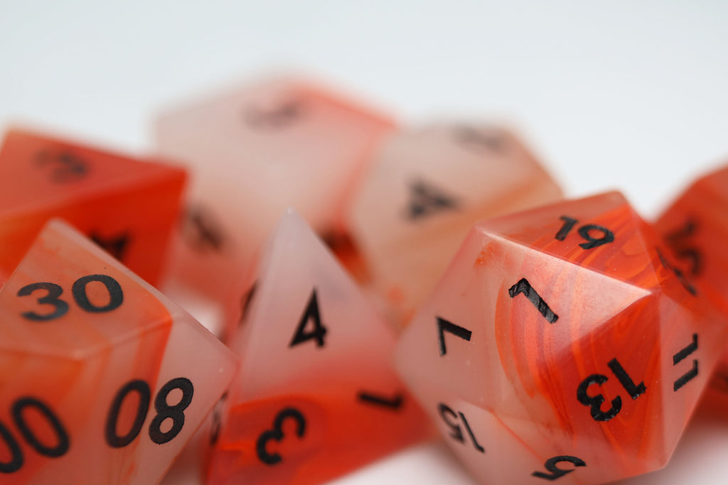 Red Agate - Engraved Stone Dice Foam Brain Games