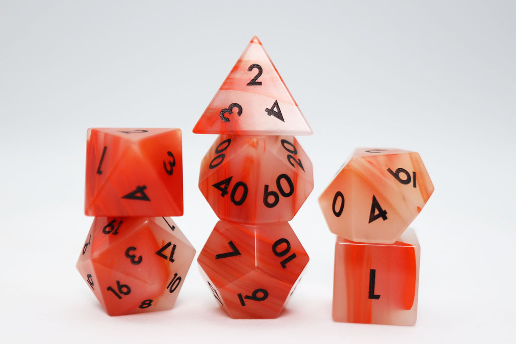 Red Agate - Engraved Stone Dice Foam Brain Games