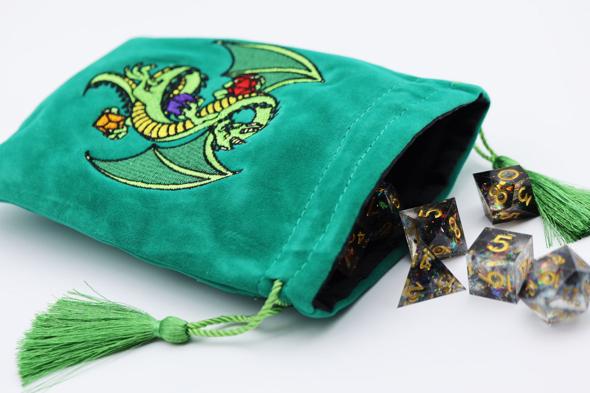 Dice Bag - Green Dragon Dice Bag Foam Brain Games