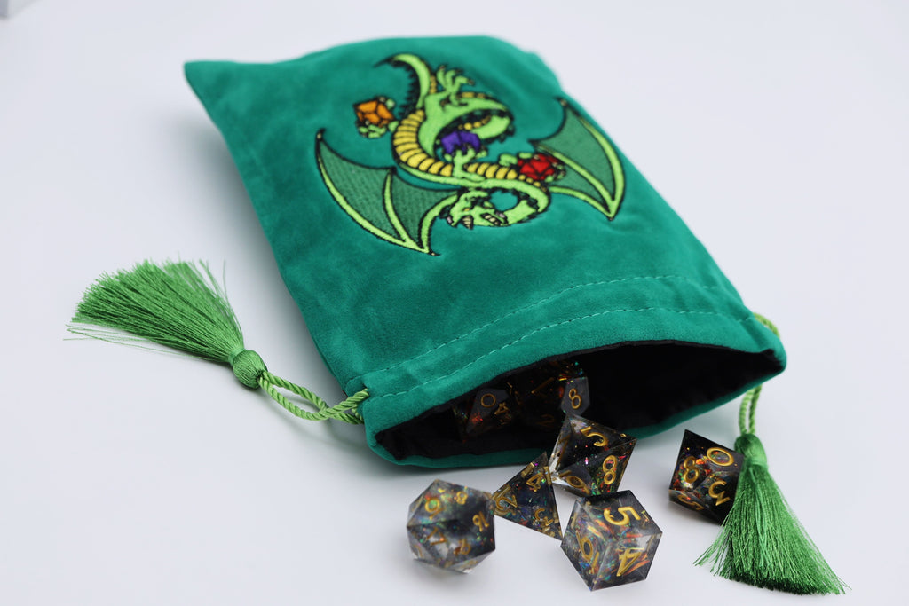 Dice Bag - Green Dragon Dice Bag Foam Brain Games