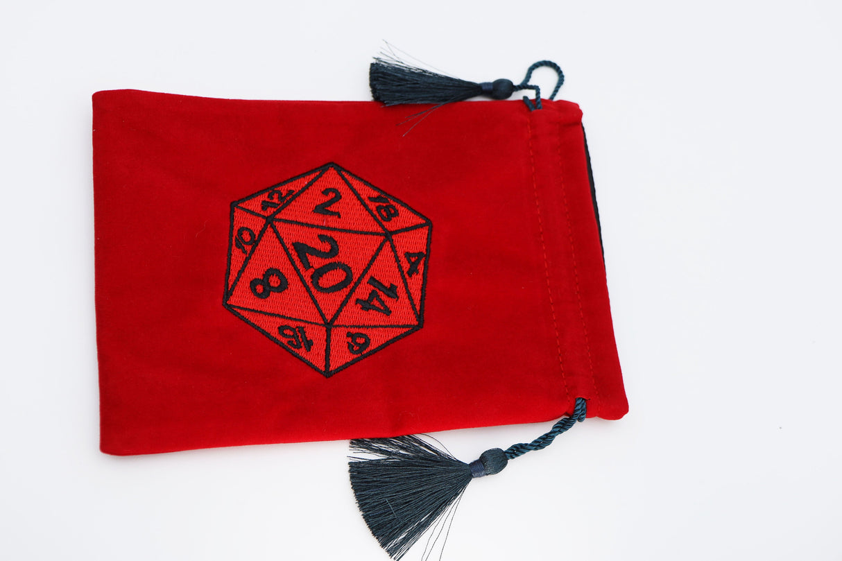 Dice Bag - Red D20 Dice Bag Foam Brain Games