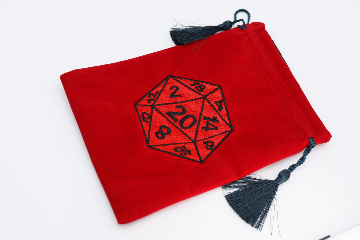 Dice Bag - Red D20 Dice Bag Foam Brain Games