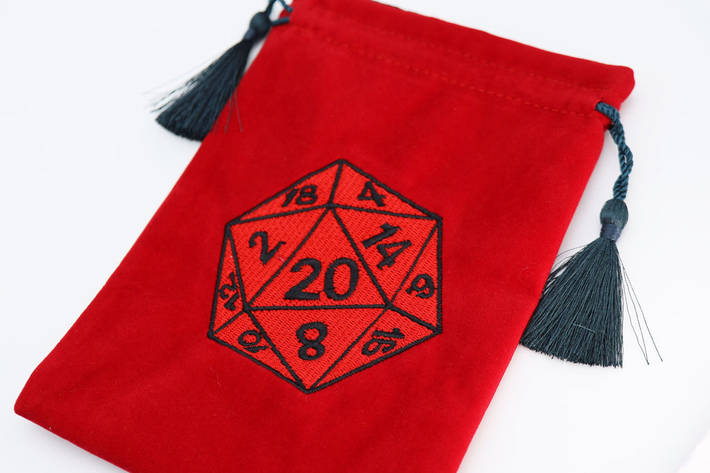 Dice Bag - Red D20 Dice Bag Foam Brain Games