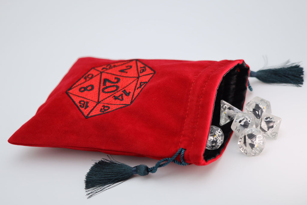 Dice Bag - Red D20 Dice Bag Foam Brain Games