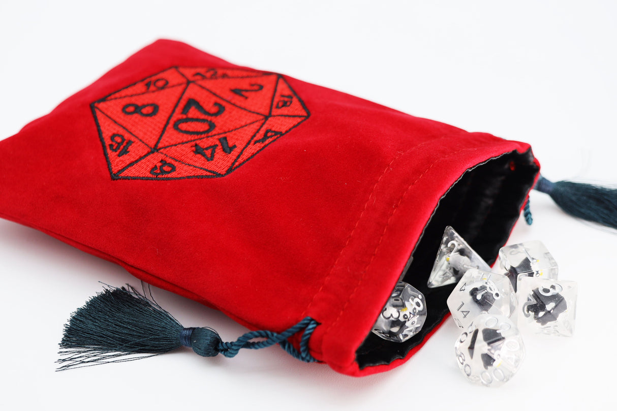 Dice Bag - Red D20 Dice Bag Foam Brain Games