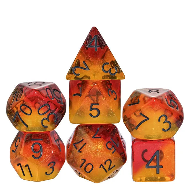 Fiery Sweets RPG Dice Set Plastic Dice Foam Brain Games