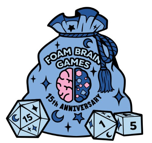 Pin Bazaar: Foam Brain Games 15th Anniversary Pin (Origins 2024) Enamel Pin Foam Brain Games