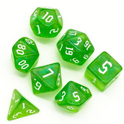 Forest Elemental RPG Dice Set Plastic Dice Foam Brain Games