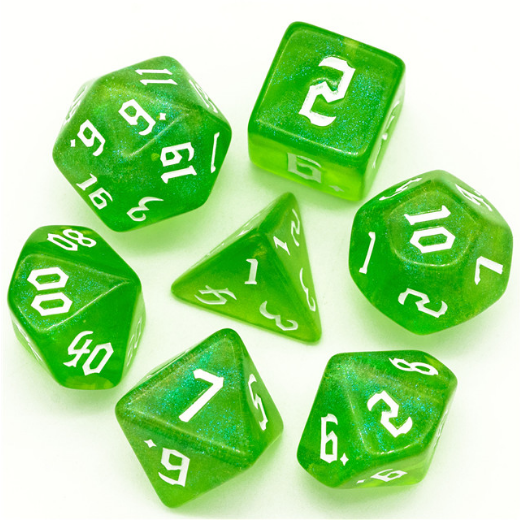 Forest Elemental RPG Dice Set Plastic Dice Foam Brain Games