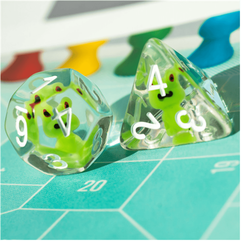 Frog RPG Dice Set Plastic Dice Foam Brain Games