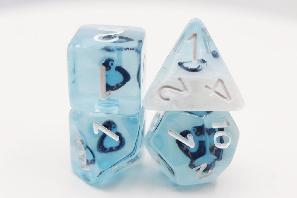 Frozen Penguin RPG Dice Set Plastic Dice Foam Brain Games