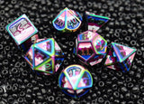 Genderfluid Pride Flag - Metal RPG Dice Set Metal Dice Foam Brain Games