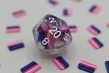 Pride Flag Single D20 Plastic Dice Foam Brain Games