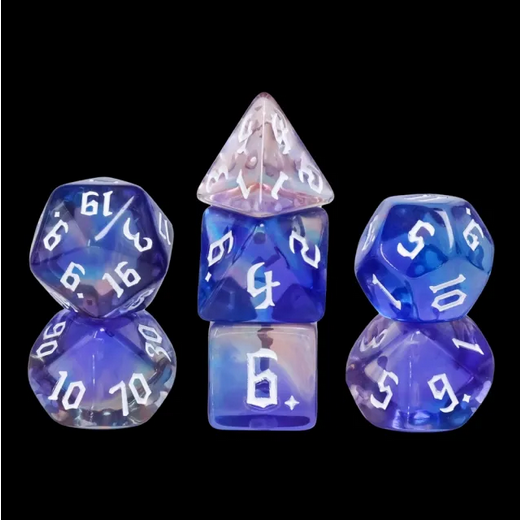 Glimmer Night RPG Dice Set Plastic Dice Foam Brain Games