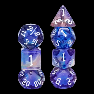 Glimmer Night RPG Dice Set Plastic Dice Foam Brain Games