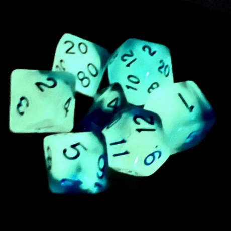 Glow in the Dark - Glowing Memory RPG Dice Set Plastic Dice Foam Brain Games