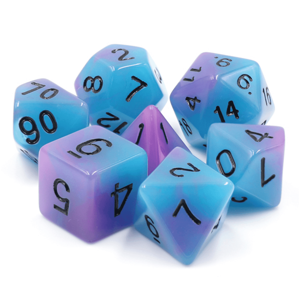 Glow in the Dark Supernova RPG Dice Set Plastic Dice Foam Brain Games