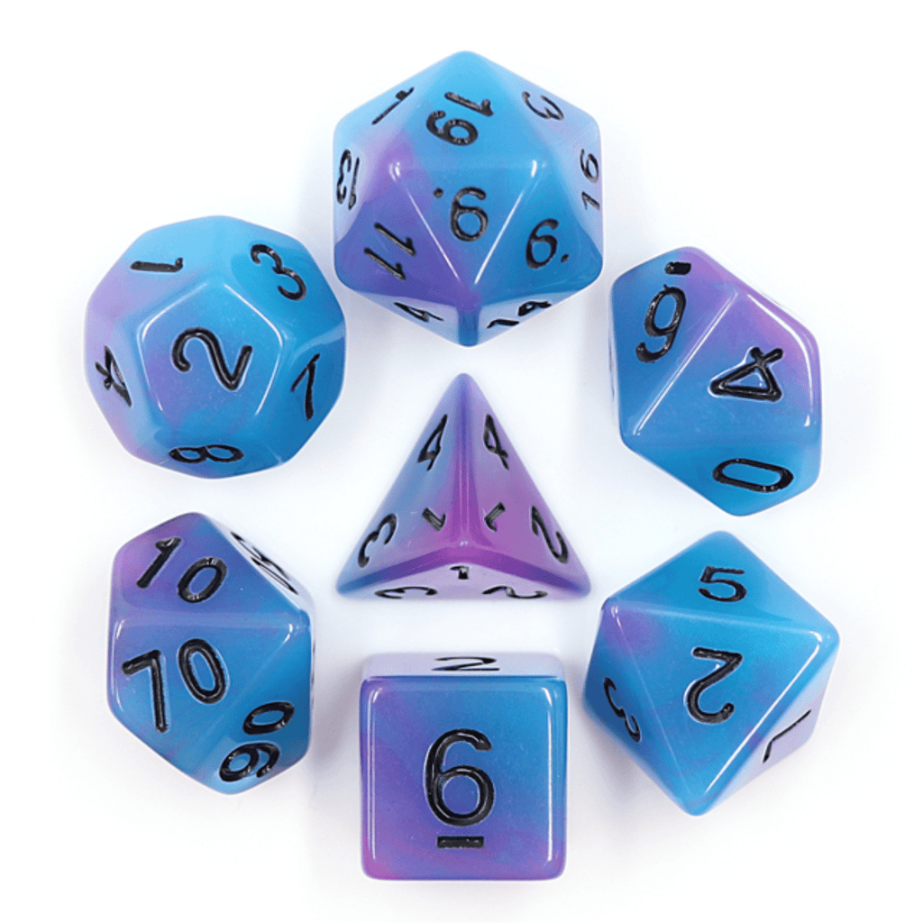 Glow in the Dark Supernova RPG Dice Set Plastic Dice Foam Brain Games