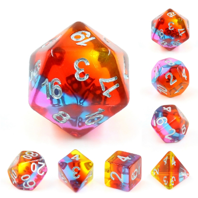 Golden Time RPG Dice Set Plastic Dice Foam Brain Games