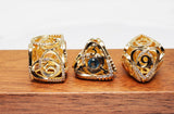 Hollow Hearts: Jeweled Gold - Metal RPG Dice Set Metal Dice Foam Brain Games