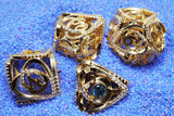 Hollow Hearts: Jeweled Gold - Metal RPG Dice Set Metal Dice Foam Brain Games