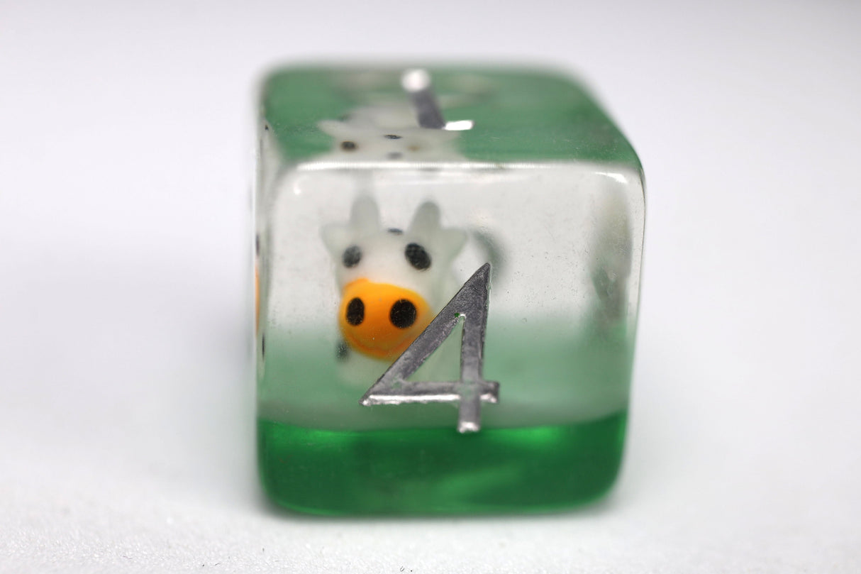 Grazing Cow RPG Dice Set Plastic Dice Foam Brain Games
