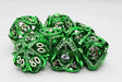 Hollow Hearts: Jeweled Green - Metal RPG Dice Set Metal Dice Foam Brain Games