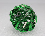 Hollow Hearts: Jeweled Green - Metal RPG Dice Set Metal Dice Foam Brain Games