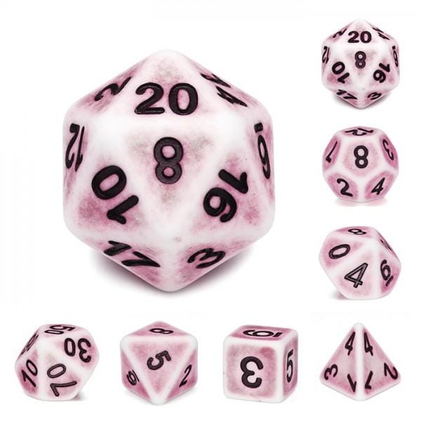 Pink Ancient RPG Dice Set Plastic Dice Foam Brain Games