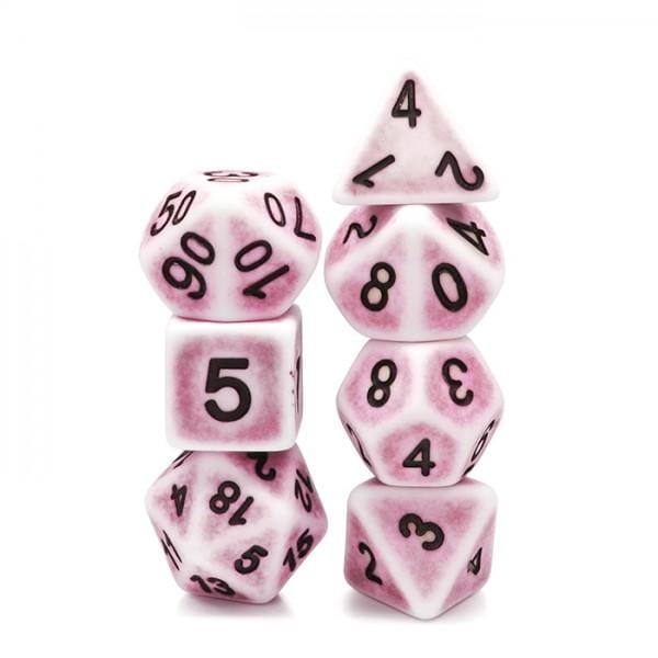 Pink Ancient RPG Dice Set Plastic Dice Foam Brain Games