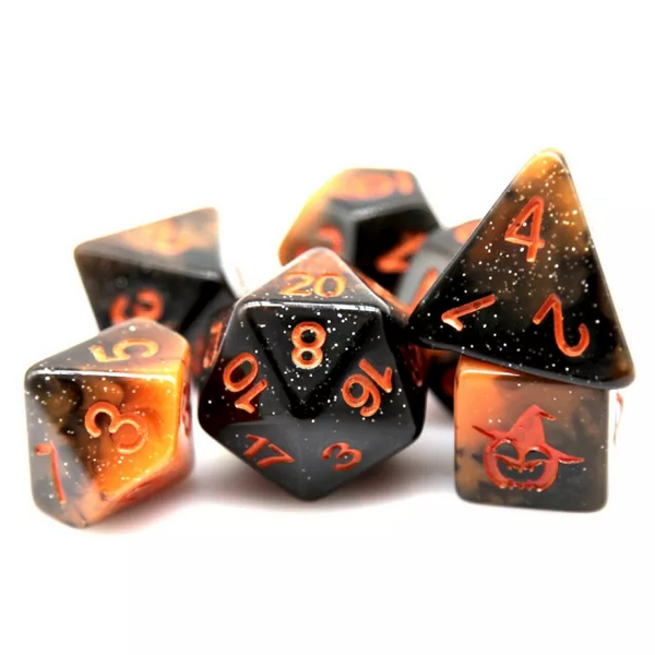 Halloween Pumpkin RPG Dice Set Plastic Dice Foam Brain Games