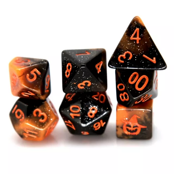 Halloween Pumpkin RPG Dice Set Plastic Dice Foam Brain Games