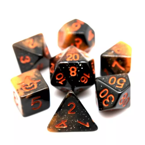 Halloween Pumpkin RPG Dice Set Plastic Dice Foam Brain Games