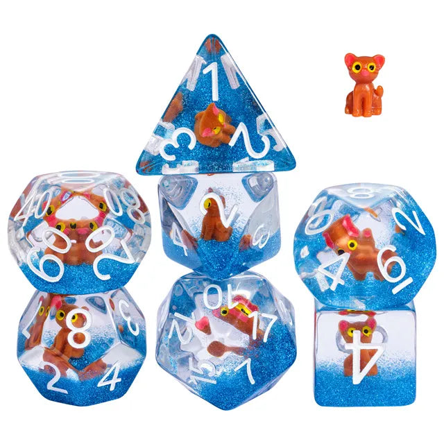 Honey the Cat RPG Dice Set Plastic Dice Foam Brain Games