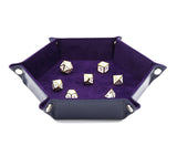 Leatherette & Velvet Dice Tray (Navy w/ Purple Hex) Dice Tray Foam Brain Games