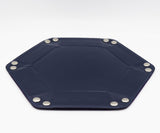 Leatherette & Velvet Dice Tray (Navy w/ Purple Hex) Dice Tray Foam Brain Games