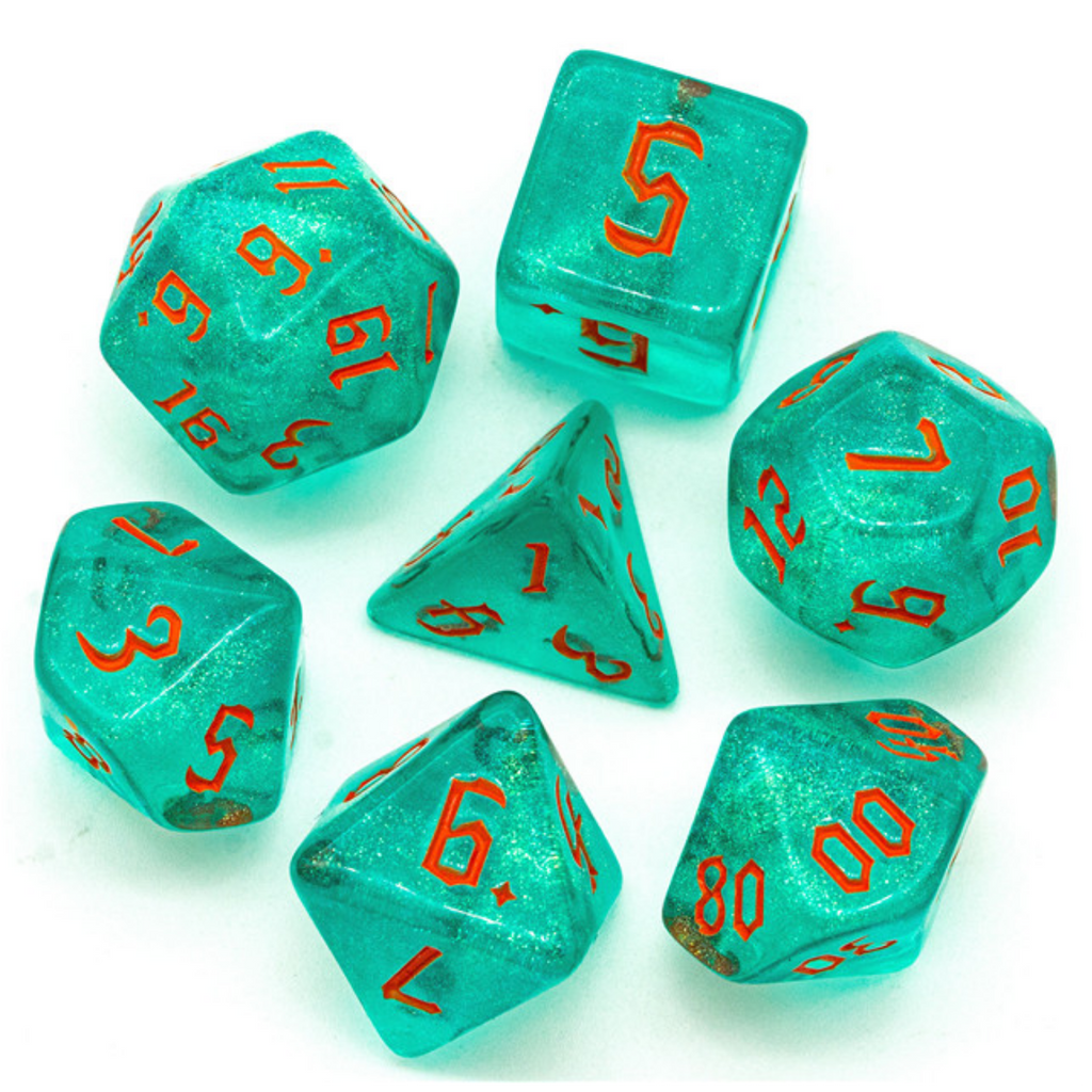 Hurricane Elemental RPG Dice Set Plastic Dice Foam Brain Games