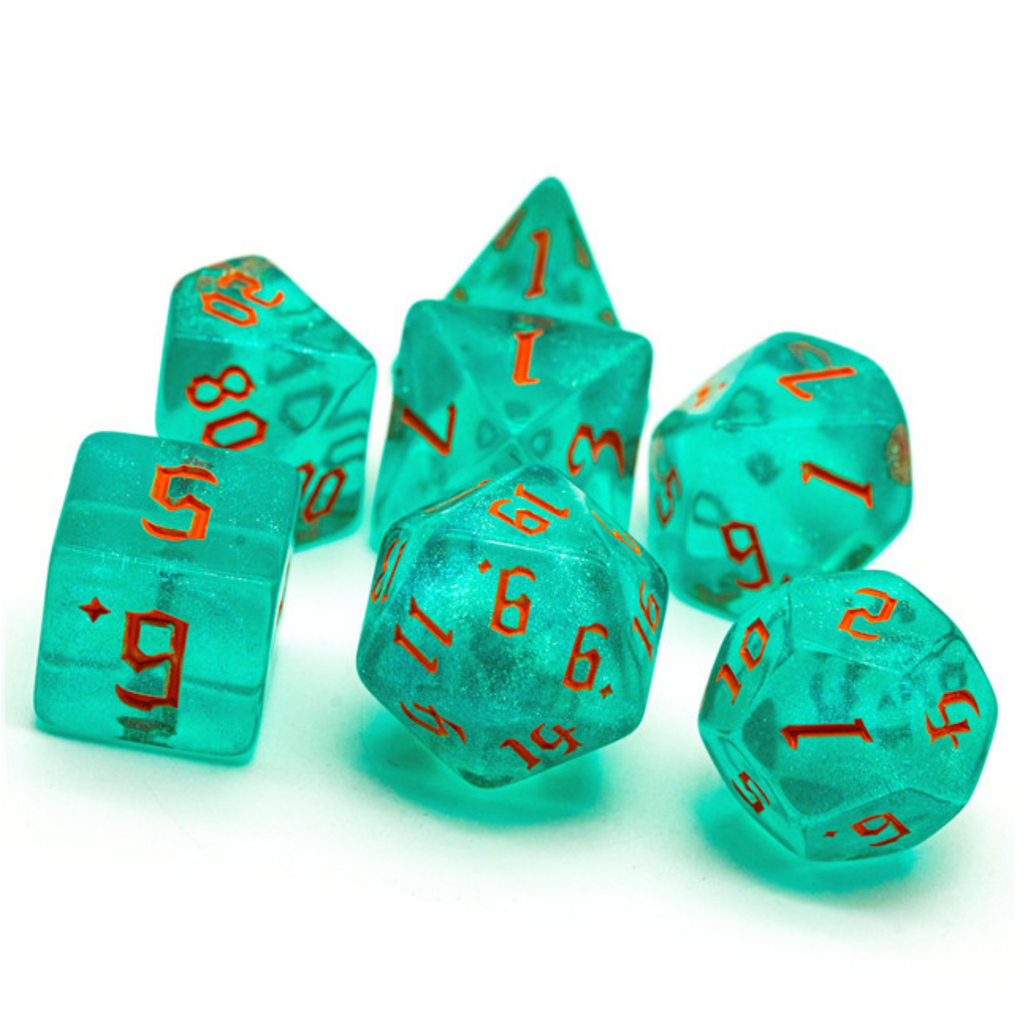 Hurricane Elemental RPG Dice Set Plastic Dice Foam Brain Games