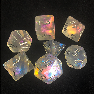 Ice Fae RPG Dice Set Plastic Dice Foam Brain Games