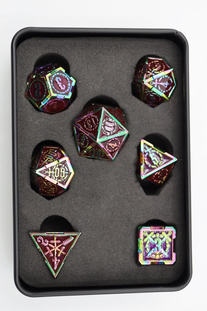 Crossed Swords: Imperial Gem Sword - Metal RPG Dice Set Metal Dice Foam Brain Games