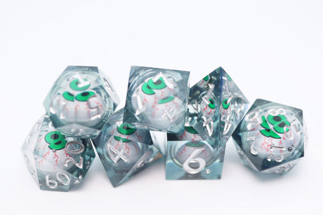 Sharp Edge Moving Eye RPG Dice Set - Inkshot Plastic Dice Foam Brain Games