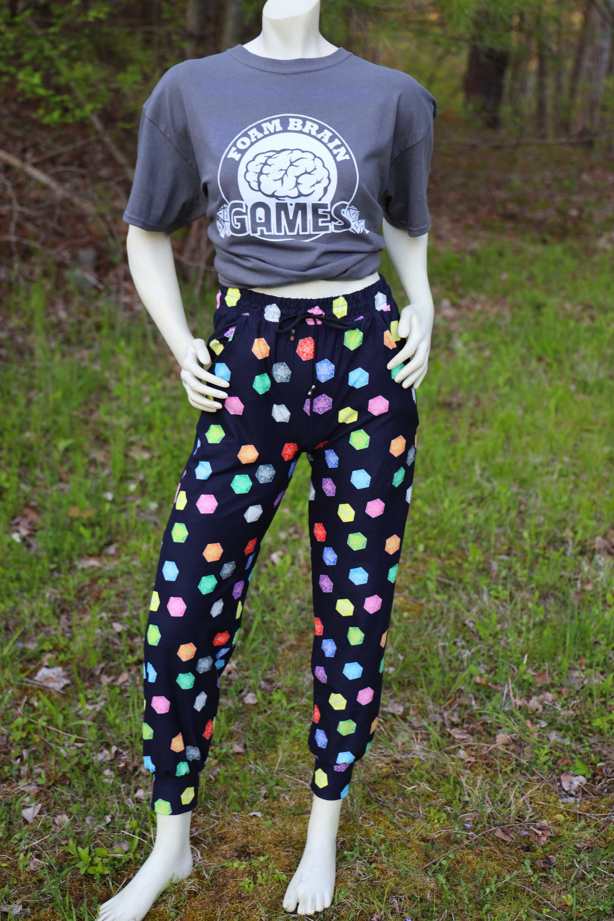 D20  Joggers - SIZE: S/M (small/medium) Leggings & Joggers Foam Brain Games