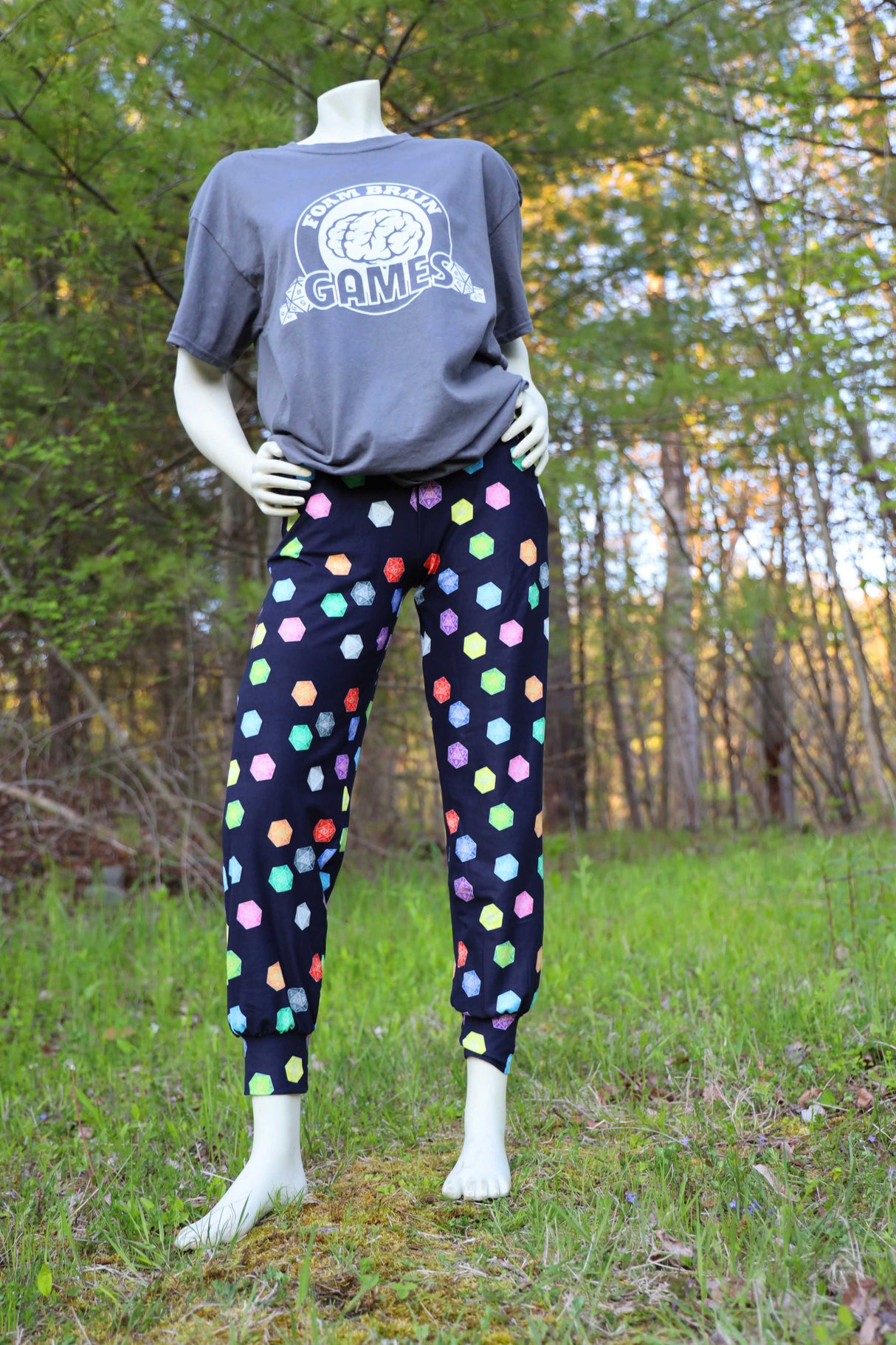 D20  Joggers - SIZE: S/M (small/medium) Leggings & Joggers Foam Brain Games