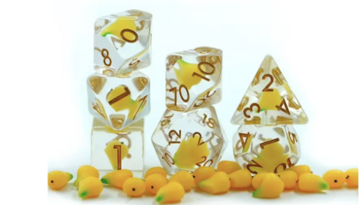 Juicy Mango RPG Dice Set Plastic Dice Foam Brain Games