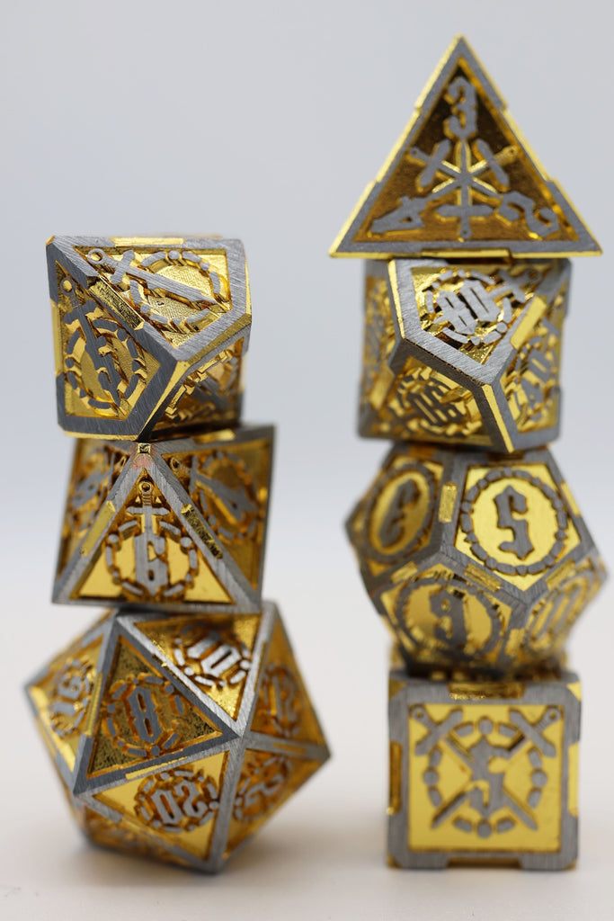 Crossed Swords: King Slayer's Sword - Metal RPG Dice Set Metal Dice Foam Brain Games