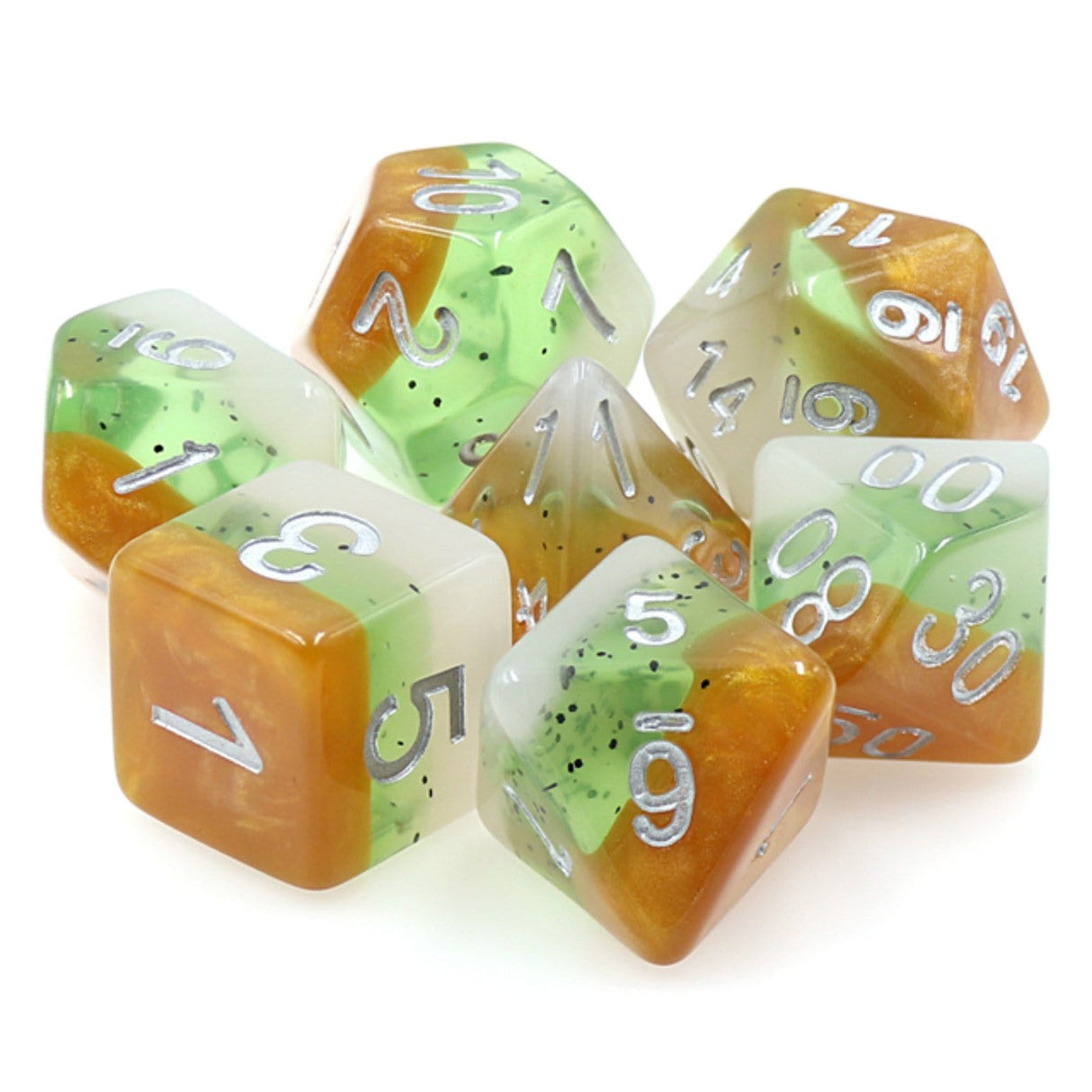 Kiwi Fruit RPG Dice Set Plastic Dice Foam Brain Games